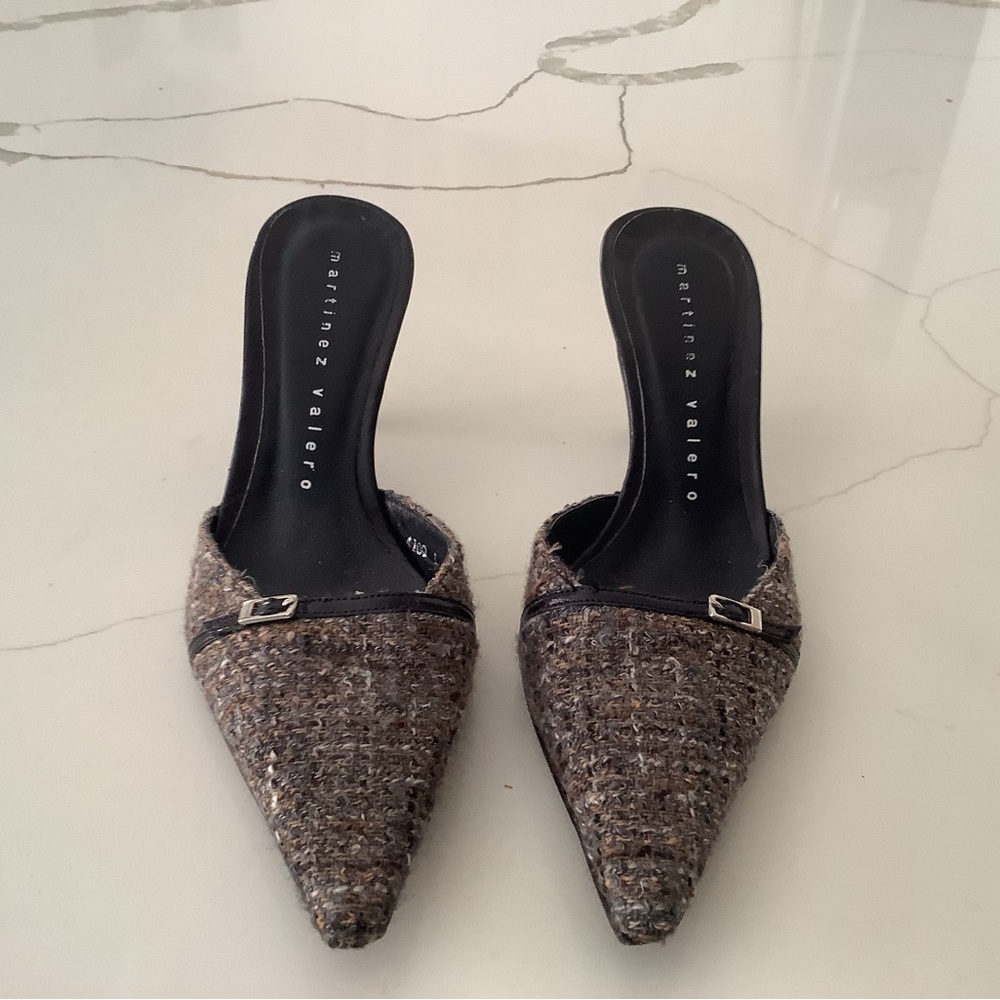 Martinez Valero Women's Gray multi Tweed Mules -